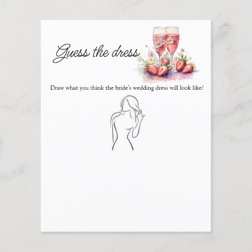 Strawberry Floral Guess Dress Bridal Shower Game