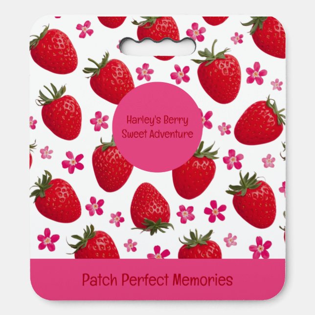 Strawberry Floral Patch Adventure Kneeling Pad (Front Vertical)