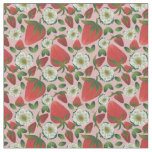 Strawberry Floral Pink Pattern Fabric