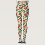 Strawberry &amp; Floral Vine Leggings