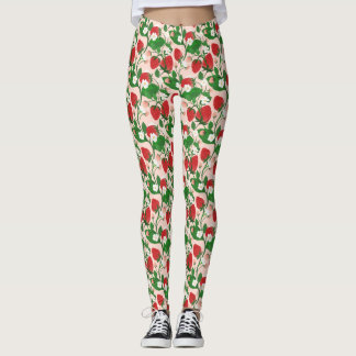 Strawberry & Floral Vine Leggings