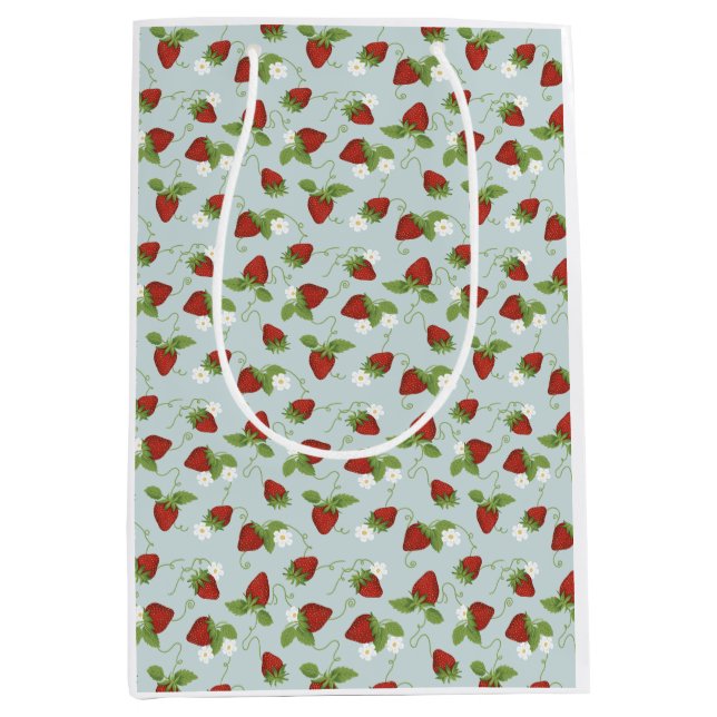 Strawberry Floral Whimsical Gift Bag (Front)