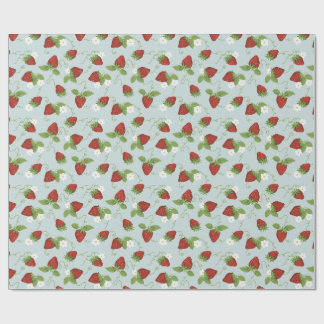 Strawberry Floral Whimsical Wrapping Paper