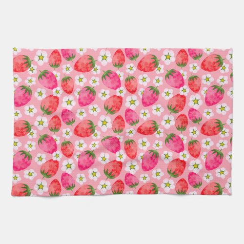 Strawberry  florals pattern kitchen towel