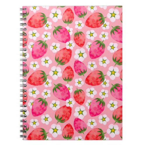 Strawberry  florals pattern notebook