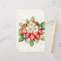 Strawberry Flower Fruit Stationary Paper Note