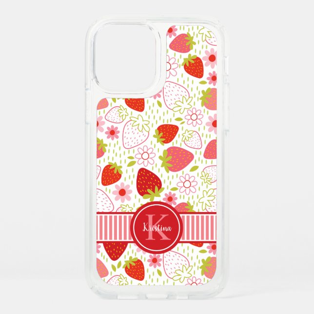Strawberry Flower Pattern Speck Case (Front)