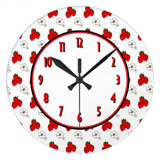 Strawberry Flower Retro Kitchen Wall Clock