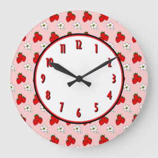 Strawberry Flower Retro Kitchen Wall Clock