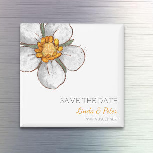 Strawberry Flower Wedding Save the Date Magnet
