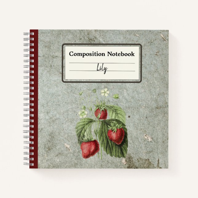 Strawberry Flowers and Fruits Personalized Comp No Notebook (Front)