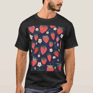Strawberry Flowers & Fruits: Decorative Pattern T-Shirt