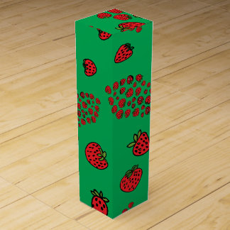 strawberry flowers on green wine box
