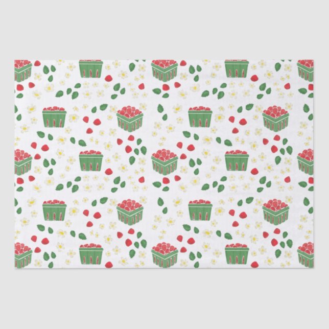 Strawberry Flowers Strawberry Fields Berry First Tissue Paper (Front)