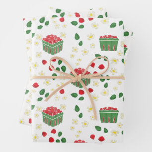 Strawberry Flowers Strawberry Fields Berry First Wrapping Paper Sheets