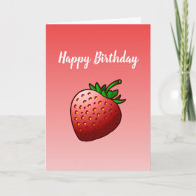Strawberry Folded Greeting Birthday Card