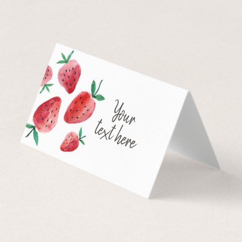 Strawberry Food Label Tent Berry Sweet Birthday Bu Business Card