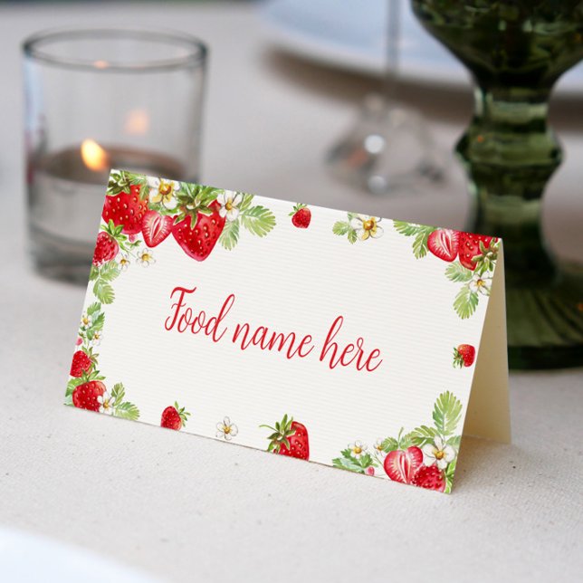Strawberry Food Tent Place Card Berry Sweet (Creator Uploaded)