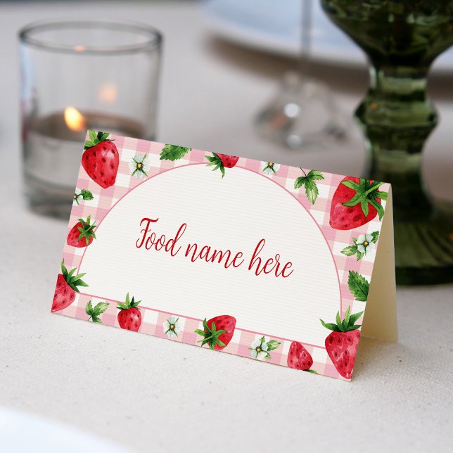 Strawberry Food Tent Place Card Berry Sweet (Creator Uploaded)