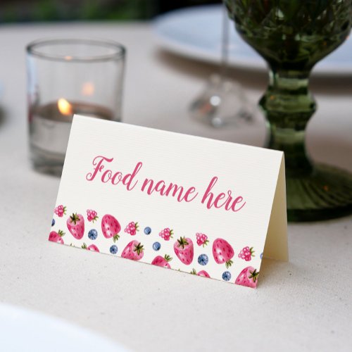 Strawberry Food Tent Place Card Berry Sweet