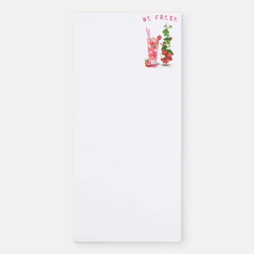 Strawberry Fresh Juice Drink Magnetic Notepad