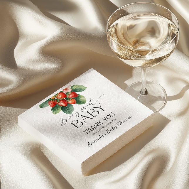 Strawberry Fresh Market Berry Sweet Baby Shower Napkins (Creator Uploaded)