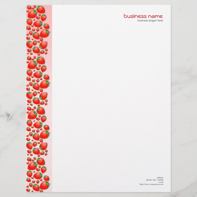Strawberry Fresh Pink Letterhead (Front)