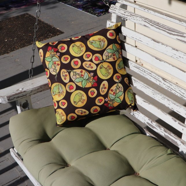 Strawberry Frogs Forever          Outdoor Pillow (Creator Uploaded)
