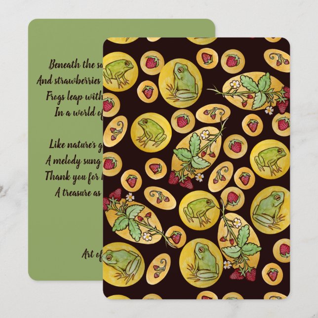 Strawberry Frogs Forever                           Thank You Card (Front/Back)