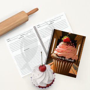 Strawberry Frosted Cupcake Dessert Recipes Notebook