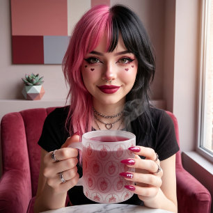 Strawberry Frosted Glass Coffee Mug