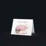 Strawberry Frosted Pug Cake funny birthday card<br><div class="desc">This strawberry frosted pug cake sends deliciously cute birthday wishes!</div>