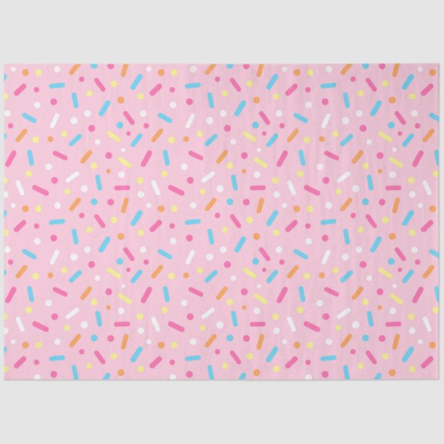 Strawberry Frosting Icing & Donut Sprinkles Tissue Paper (Front)