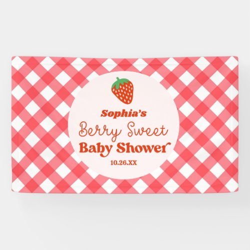 Strawberry Fruit A Berry Sweet Baby Shower Banner