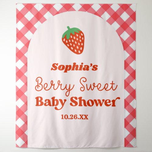 Strawberry Fruit A Berry Sweet Baby Shower Tapestry