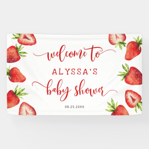 Strawberry Fruit Baby Shower Banner