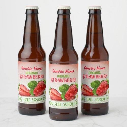 Strawberry Fruit Beverage Beer Bottle Label