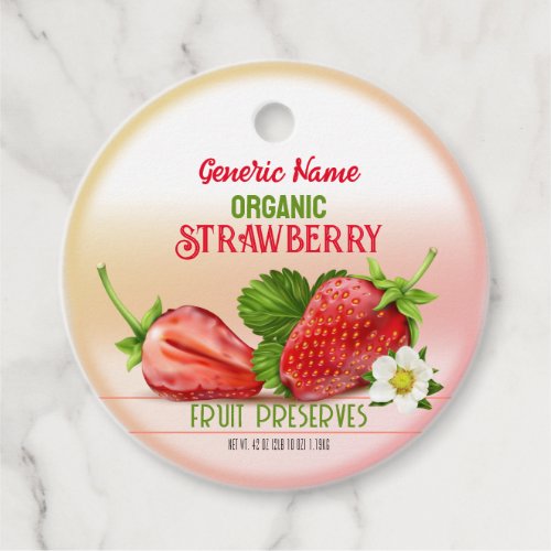 Strawberry Fruit Canning Favor Tags