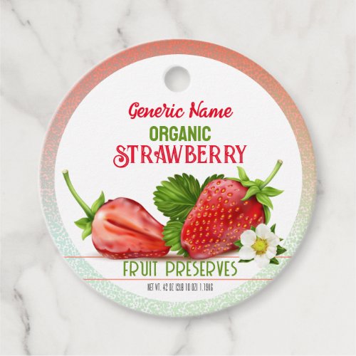 Strawberry Fruit Canning Favor Tags