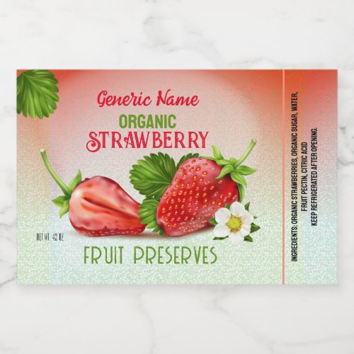 Strawberry Fruit Canning Food Label