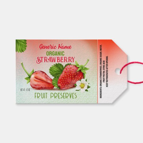 Strawberry Fruit Canning Gift Tags