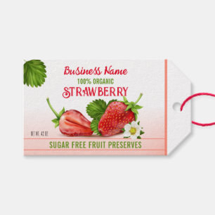 Strawberry Fruit Canning Gift Tags