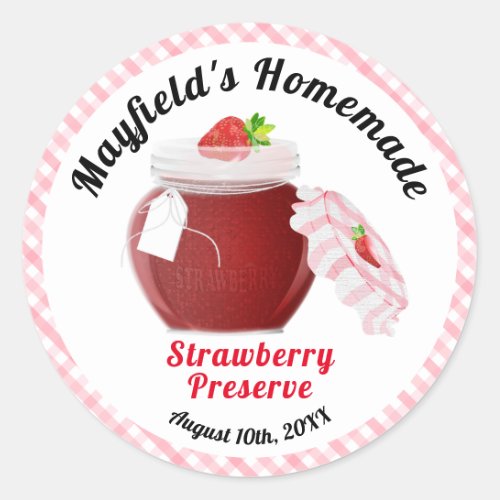 Strawberry Fruit Canning  Jam Jar Label