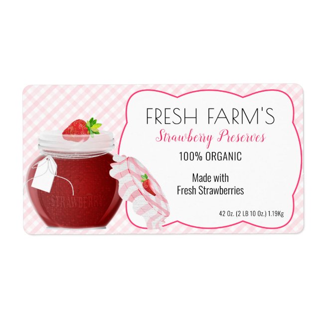 Strawberry Fruit Canning | Jar Label (Front)