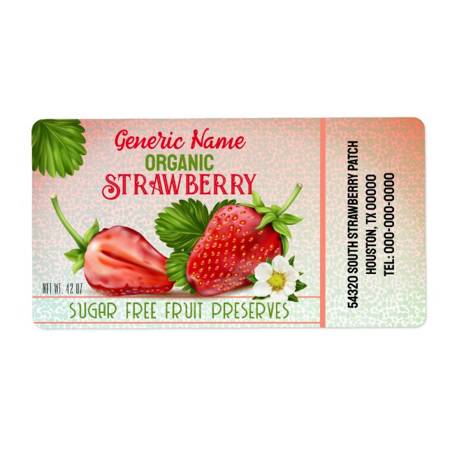 Strawberry Fruit Canning Label (Front)