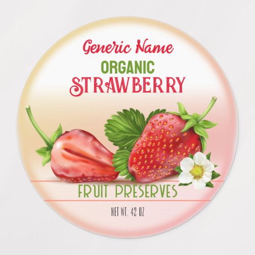 Strawberry Fruit Canning Labels