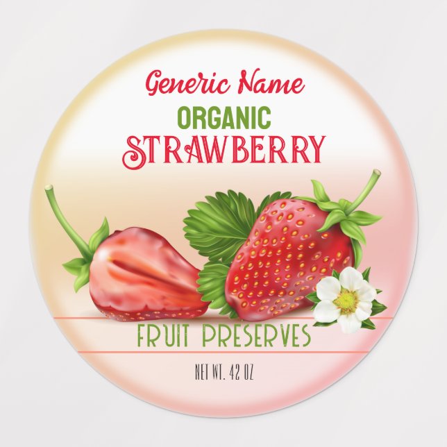 Strawberry Fruit Canning Labels (Design 1)