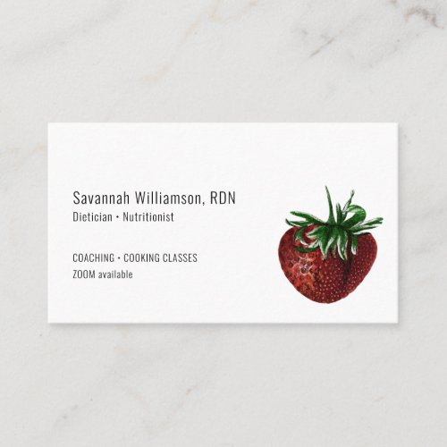 Strawberry Fruit Dietician Nutrition Business Card