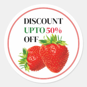 Strawberry Fruit Discount Sticker