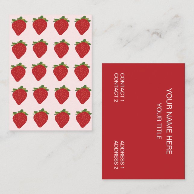 Strawberry Fruit Farms Strawberries Business Card (Front/Back)